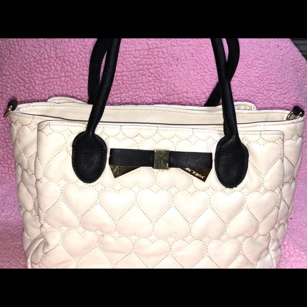 Beautiful Pearl white  Betsey Johnson purse (bag)